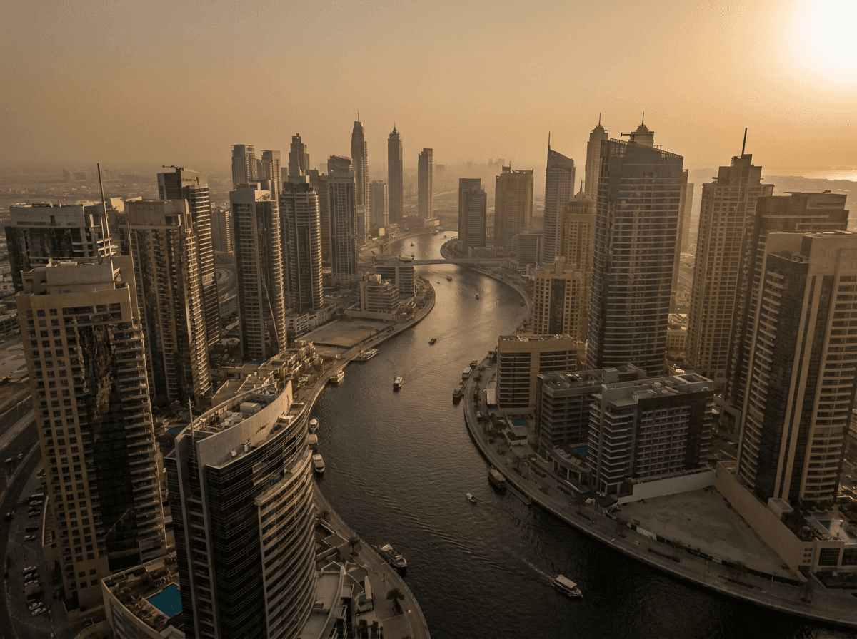 Business Bay at dusk