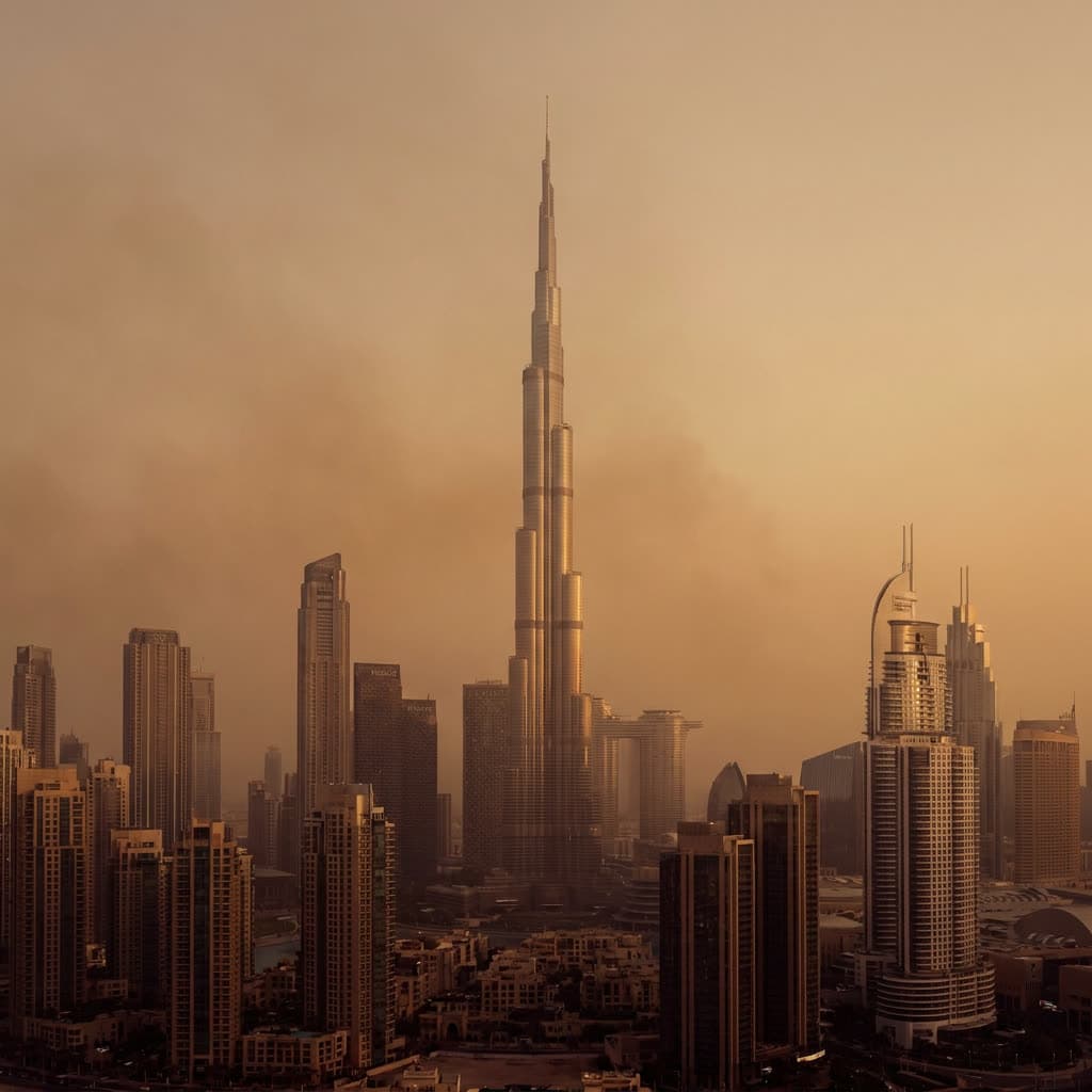 Downtown Dubai at dusk